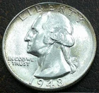US 1948 Washington Quarter  **