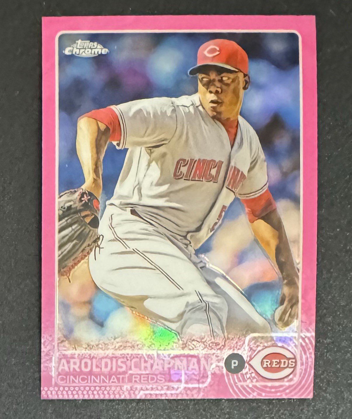 Aroldis Chapman 2015 Topps Chrome Pink Refractor #84 - Cincinnati Reds