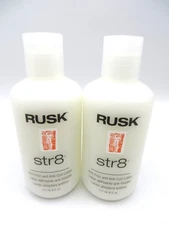 RUSK STR8 ANTI-FRIZZ & ANTI-CURL LOTION 6 oz X 2