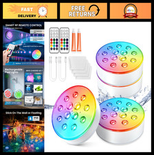 Rechargeable Submersible LED Pool Lights with Remote - Waterproof Color Changing