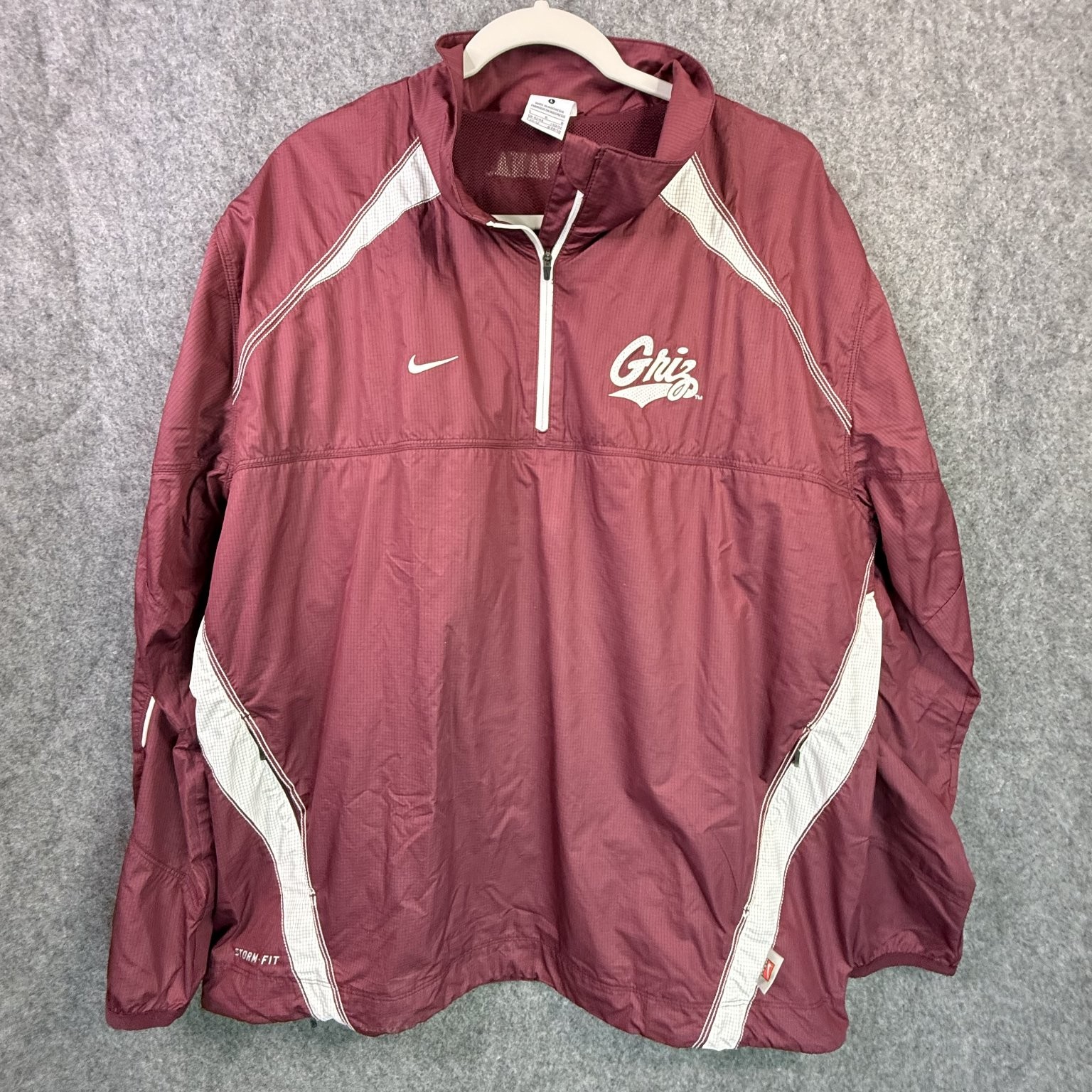 Nike GRIZ Maroon Storm-Fit Pullover Windbreaker Jacket