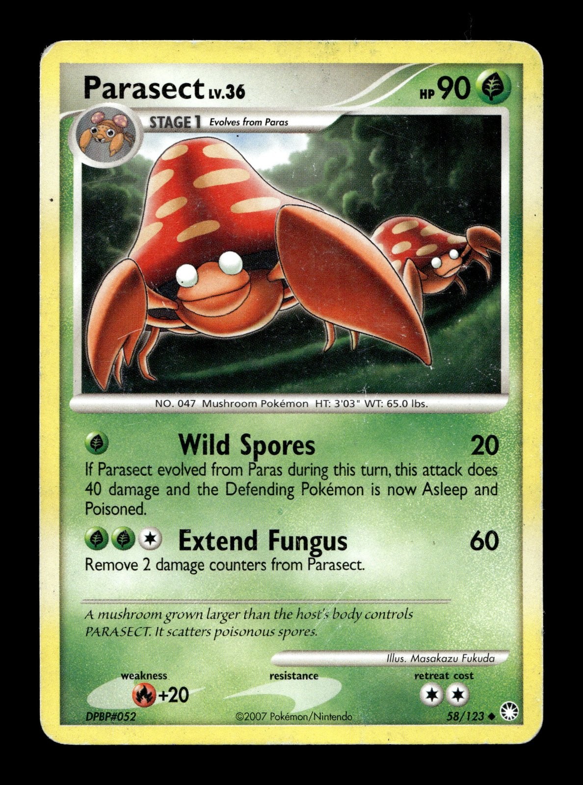 Parasect Mysterious Treasures #58 (2007) Uncommon HP Pokemon