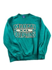 Vintage Champion Miami Dolphins Sweatshirt Green Pullover NFL Football 90  s USA