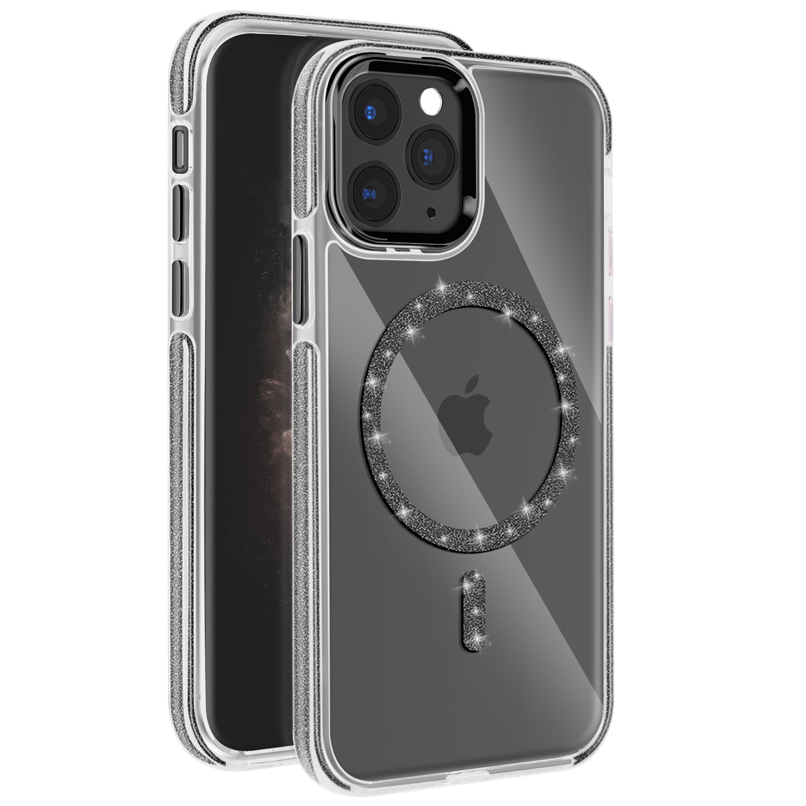 Coque iPhone 11 Pro en silicone pailleté argenté par Avizar