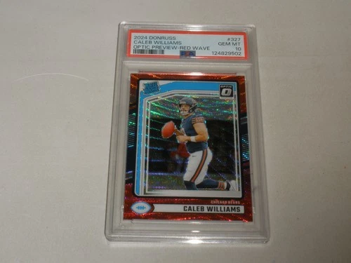 2024 Donruss Rookie Optic Preview Red Wave Prizm #327 Caleb Williams RC PSA 10