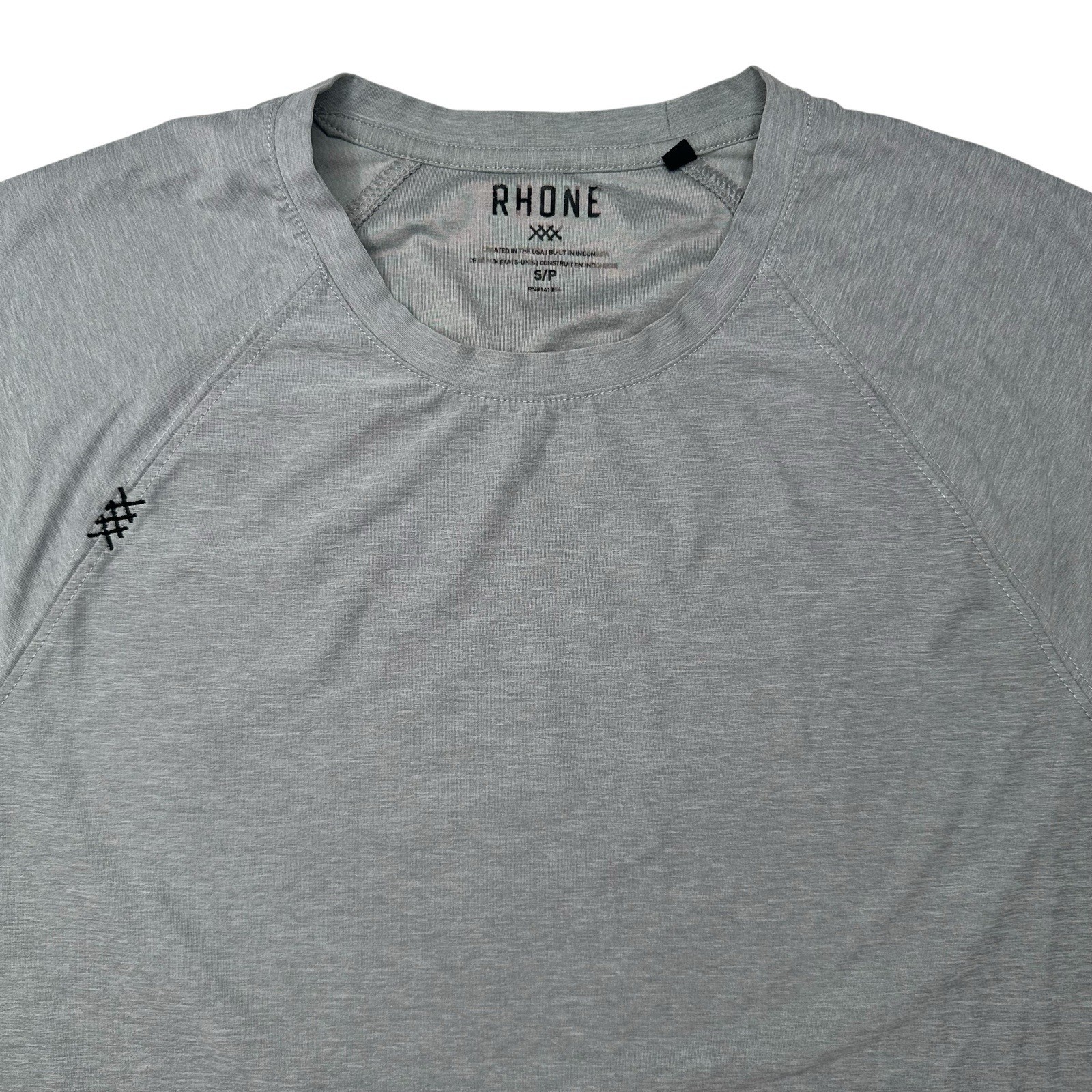 Rhone Gray Short Sleeve Polyester Blend Tshirt Size S