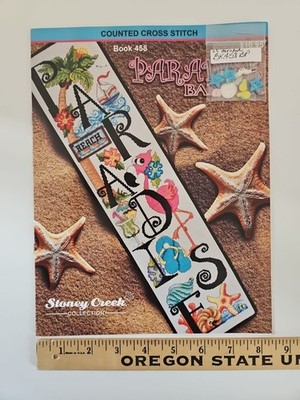 Stoney Creek Collection PARADISE BANNER Counted Cross Stitch Pattern & Buttons