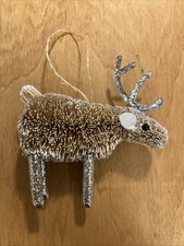 Reindeer Christmas Ornament 4.5 Inches One Antler Missing