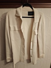 Scotch  Soda Beige Cotton Knit Button-Front Collared Cardigan Sweater S