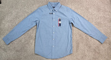 George Men's Classic Dress Shirt Small Long Sleeve Blue Collared Button-Up