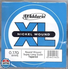 D'Addario XB170TSL Nickel Wound Bass Guitar Single String, Super 