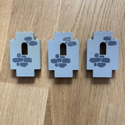 3x Lego  Ritter Castle 4444p02 Mauer grau Panel 2x5x6 Burg Schloss Wand B Ware