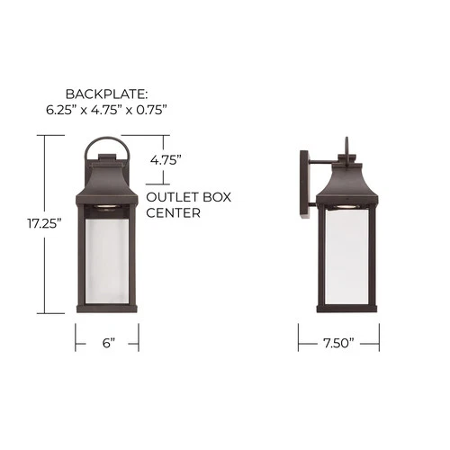 Capital Lighting 946411OZ 1-Light Outdoor Wall-Lantern - Picture 6 of 6