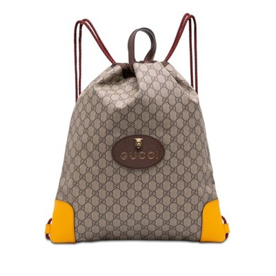 Gucci GG Supreme Animalier Rucksack Pre-Loved Beige