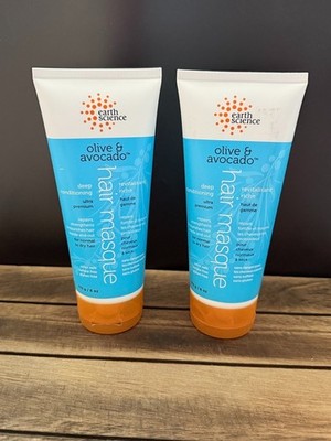 2pk Earth Science Olive & Avocado Hair Masque Deep Conditioner 6oz Color Safe