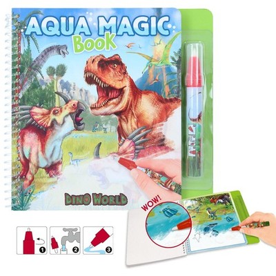 Dino World Aqua Magic Book - Dinosaurier-Malbuch für Jungen inkl. Zauberstift