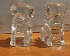 2 Vintage 1940s Federal Glass, Mopey Dogs, Clear Glass Figurine, Puppy, Bulldog