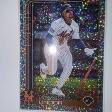 2025 Topps Series 1 #350 Francisco Lindor Celebration Confetti Parallel Mets🔥