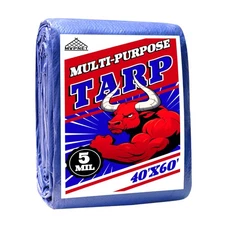 MVPNET 40x60 ft Heavy Duty Blue Tarp, Waterproof, UV-Resistant Multipurpose Cove