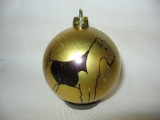 NEW HANDPAINTED WELSH TERRIER UNBREAKABLE GOLD CHRISTMAS ORNAMENT 2 1/2"