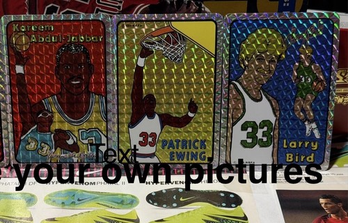 1985 Prism Jewel Larry Bird-Patrick Ewing Abdul-Jabbar Vending Sticker READ