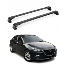 Roof Rack Cross Bars Carrier Aluminium for Mazda 3 2014-2018 Black 2Pcs