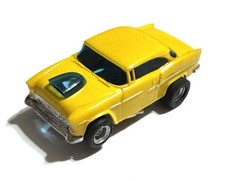 Aurora AFX 1913 Yellow  55 Chevy Bel Air Magna-traction HO Slot Car Very Nice 