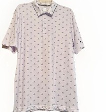 Adidas Golf Polo Shirt Men  s All Over Print Logo White - Size Large