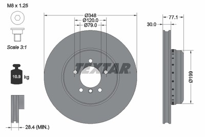 Textar 92141825 Brake Disc for BMW