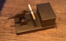 Vintage Zigarettenspender D.B.G.M. Vogel goldfarbener Kunststoff !!!