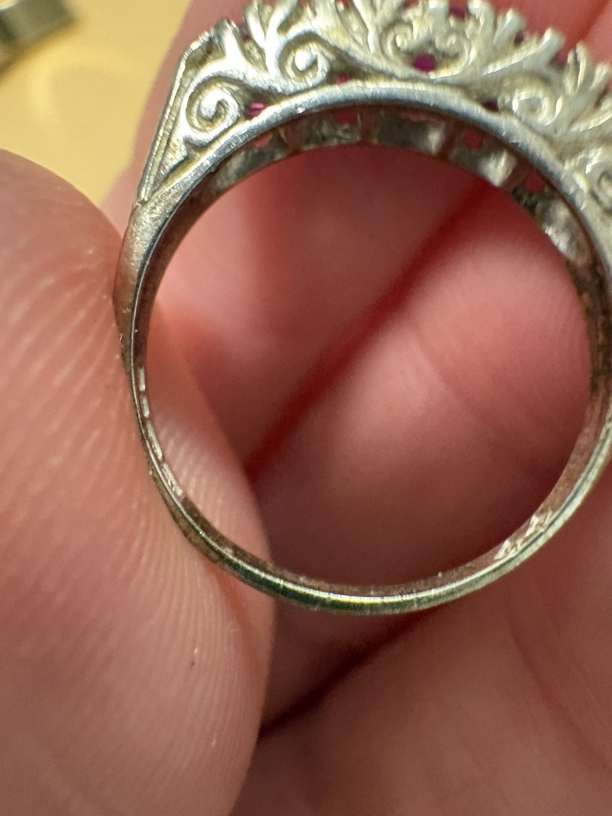 Five Stone Ruby Ring White Gold - image 2