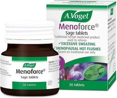 2x30 A.Vogel Menoforce Salbei Tabletten | Nahrungsergänzungsmittel für Frauen in den Wechseljahren - BB 01/26