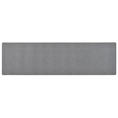 Teppichläufer 80x300cm Dunkelgrau 100% Polypropylen rutschfest Modern Niederflor