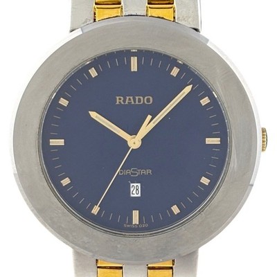 Rado Diastar 15203433 Men s Watch SS GP Quartz Navy Used
