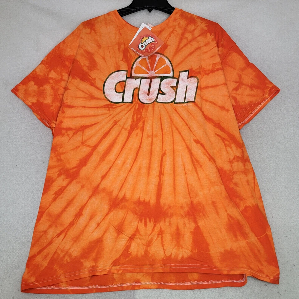 CRUSH Mens Shirt 2XL XXL ORANGE LOGO Casual TIE DYE SODA POP TEE NWT - Image 2 of 4