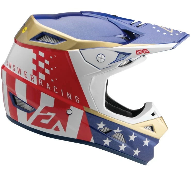 NEW ANSWER RACING AR5 RALLY HELMET, RED/WHITE/BLUE, X-LARGE, 446335 - Image 2 of 4