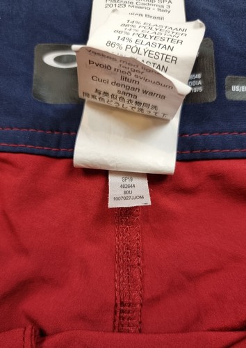 Oakley Board Shorts Size 36 Surf Swim Red & Blue Performance Fit - Picture 6 of 7