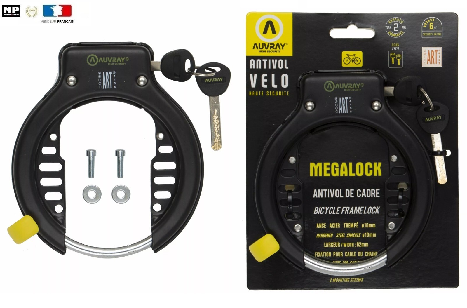 Antivol fer à cheval Auvray Mega Lock anti-vol de vélo en ville