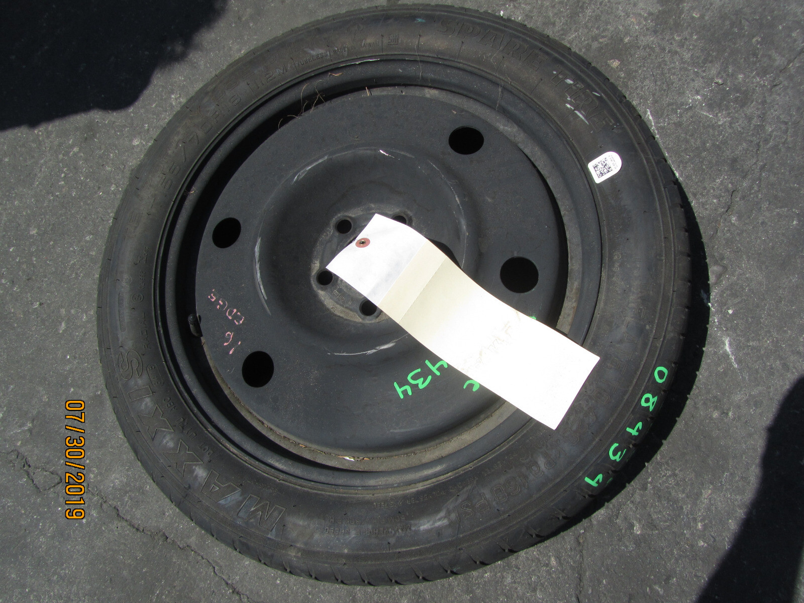 12 13 14 15 16 17 18 19 VW PASSAT SPARE TIRE WHEEL RIM OEM USED STOCK