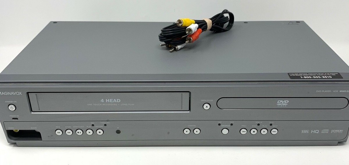 Magnavox MWD2206 DVD/VCR Combo Player With AV Cables - TESTED