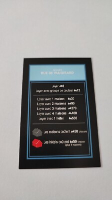 Karte Straße von Vaugirard Münze Brettspiel Monopoly Böse Verlierer Hasbro B77