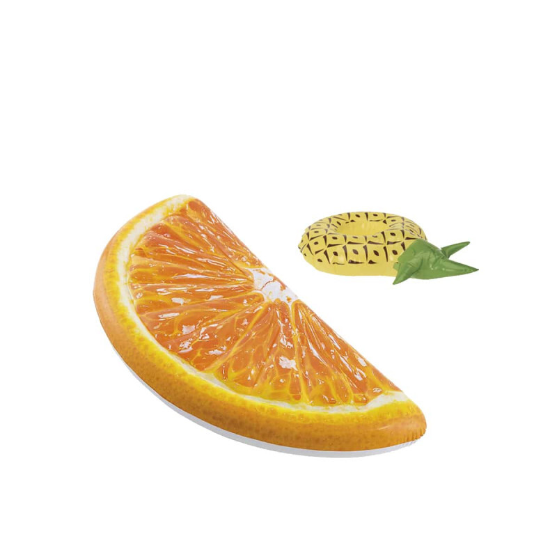 Pack Colchón De Playa Hinchable Cuña Naranja 178X85 Cm - Soporte De Cristal Flo