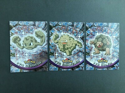 2000 Topps Chrome Pokemon Geodude #74, Non Holo Graveler #75