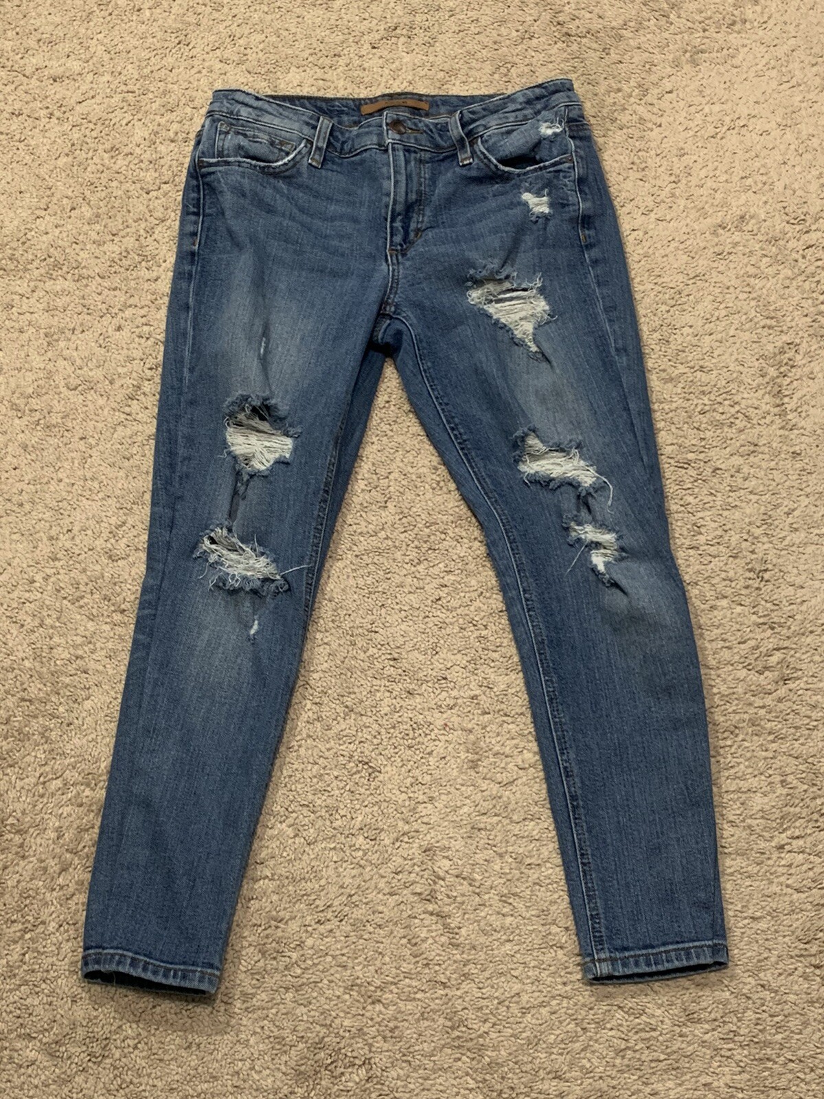 Joes Womens Jeans Size 26 Blue Denim Medium Wash Distressed Skinny Jean