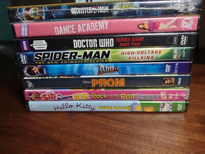 DVD Lot Of 8 Animated Live Action Kids Young Adult Factory Sealed Monster High 