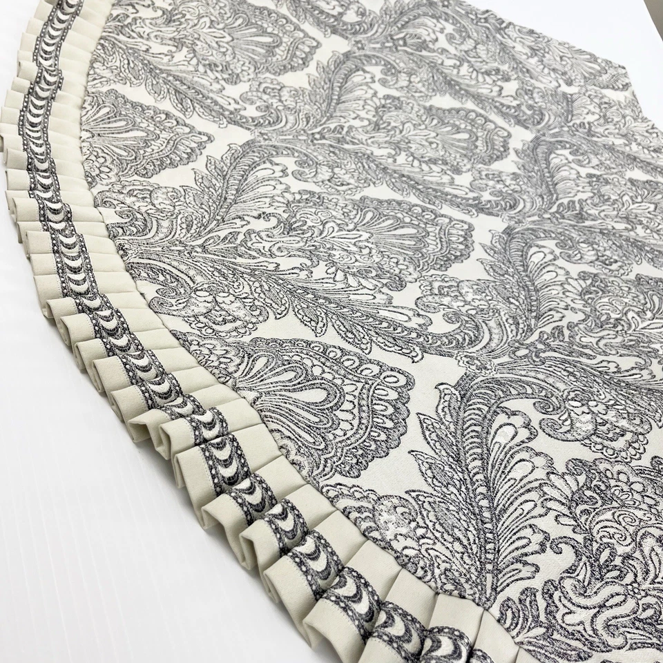 Juego de 4 Cortinas Croscill Home Poliéster Negro Blanco Volantes Tratamiento Ventana Foto 2 de 4