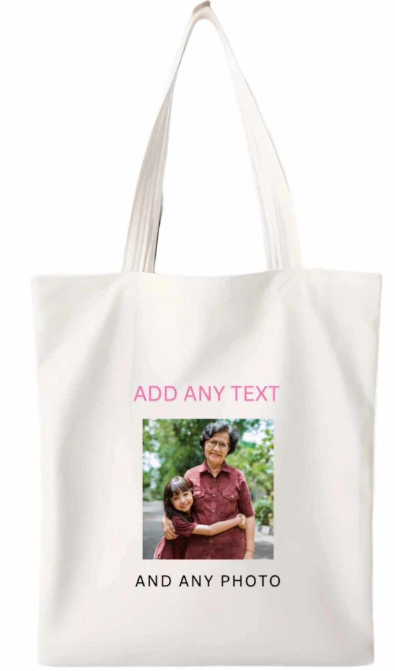 NOVELTY GIFTS AND CARDS Personalised Own Photo Shoulder Tote Bag 38 x 42cm Gift