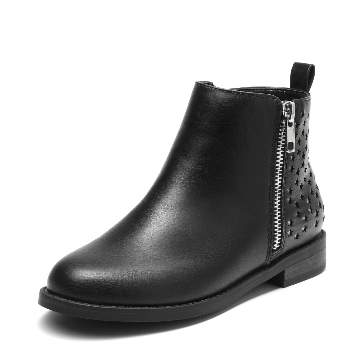 Kids Girls Ankle Boots Side Zipper Low Heels Fashion Chelsea Boots