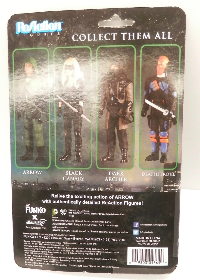 Figura de acción ReAction ARROW (espectáculo de televisión) Dark Archer (blister recapitado) Foto 2 de 2