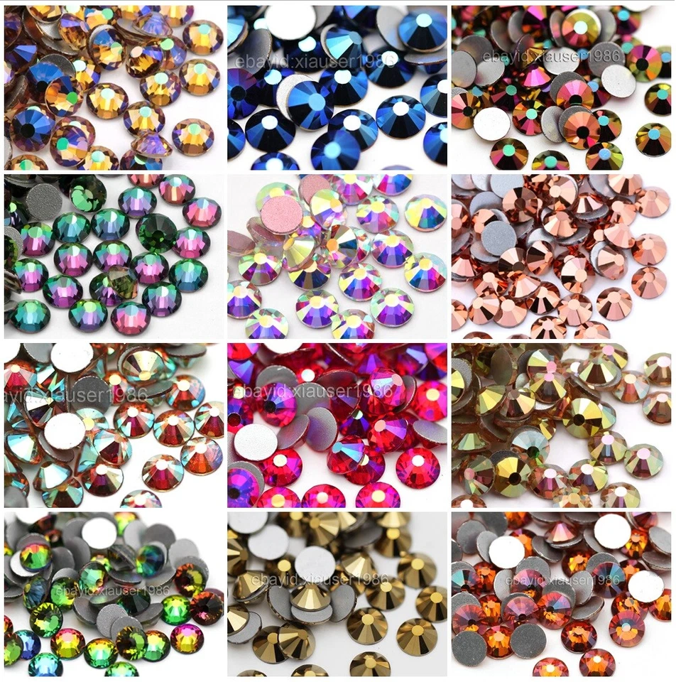 1440pcs Nail Art Rhinestones Flat Back Gems Art Deco Craft Crystal Glass Beads